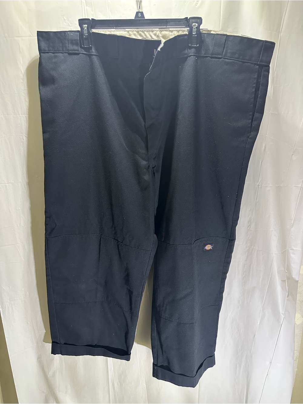 Dickies Men’s Black Workwear Pants Loose Fit Straight Leg Twill W48